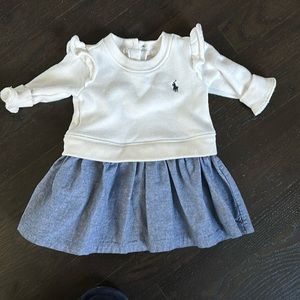 Ralph Lauren White and Blue Kids Casual Dress